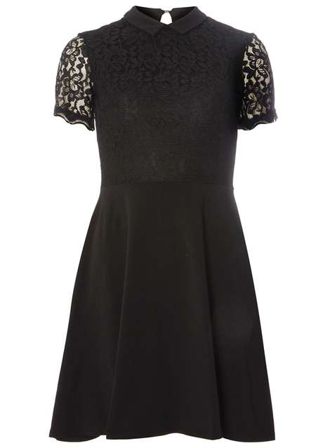 Black Lace Collar Dress